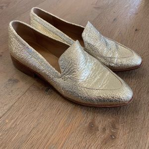 Madewell Frances Loafer in Crackle Gold size 7